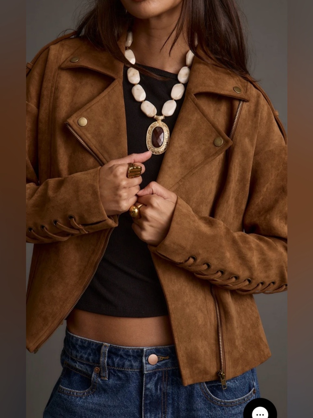 NWOT Camden Cognac Vegan Suede Jacket
